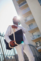 Sac cabas Noir en coton bio - Jean